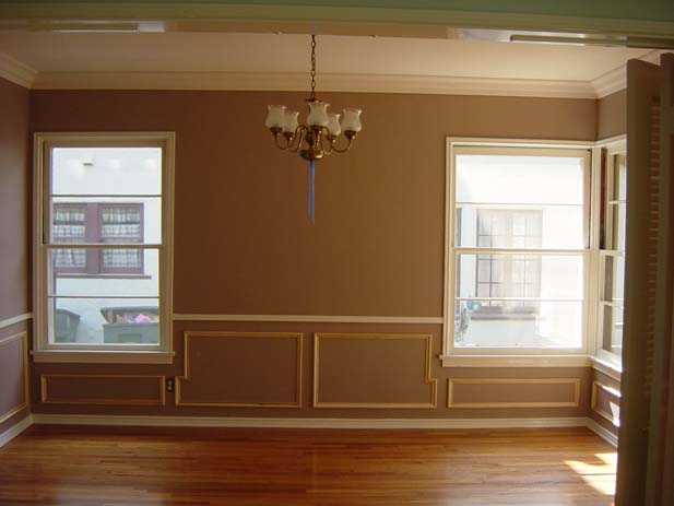 wainscotting and coffered ceilings