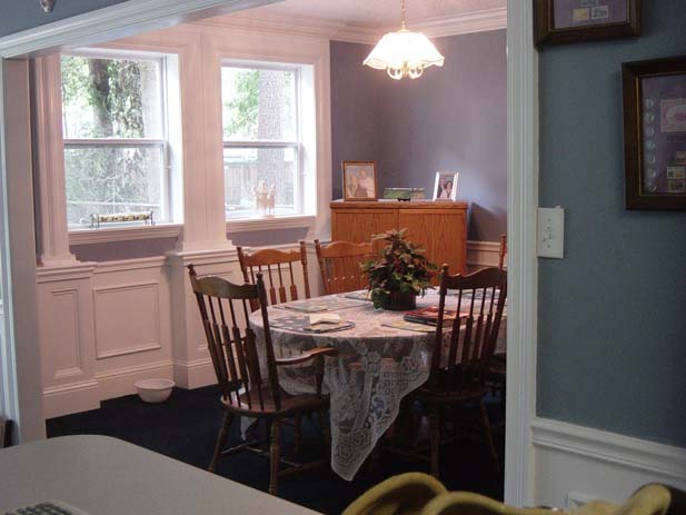 wainscotting and coffered ceilings