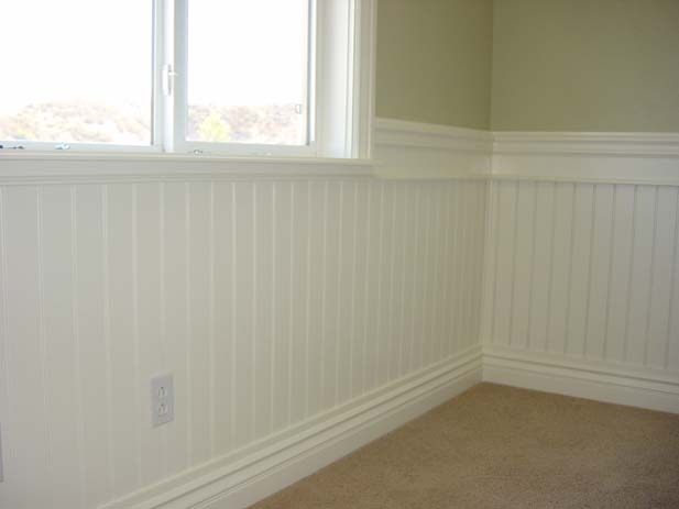 wainscotting and coffered ceilings