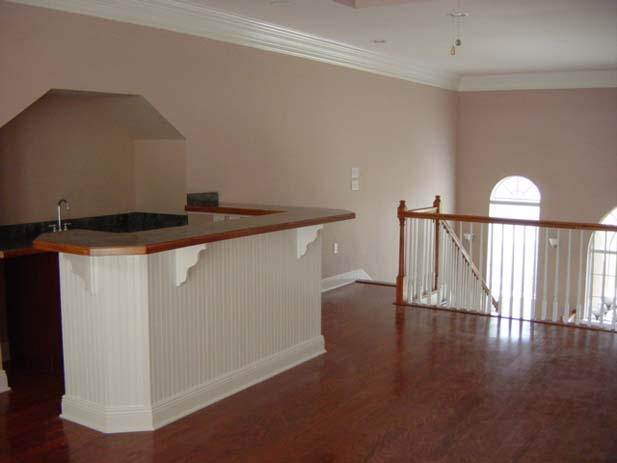 wainscotting and coffered ceilings