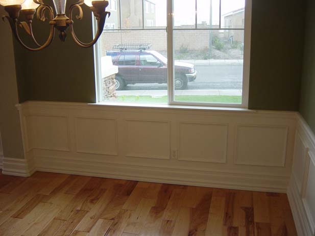 wainscotting and coffered ceilings