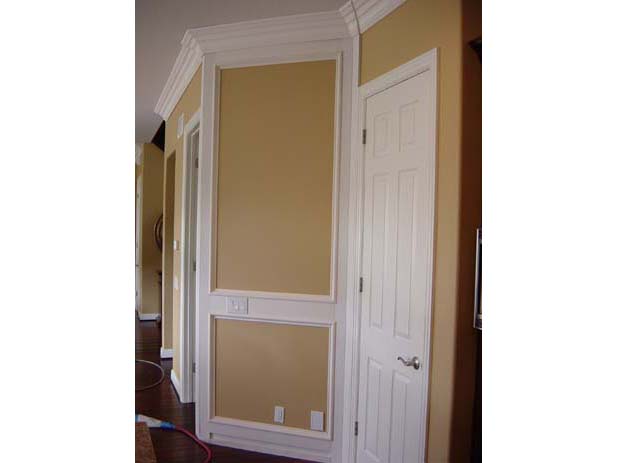 wainscotting and coffered ceilings