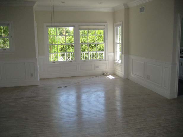 wainscotting and coffered ceilings